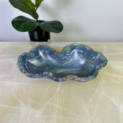 Sky Blue Fluorite Stone Bowl | Decorative Stone Onyx Bowl MFB010