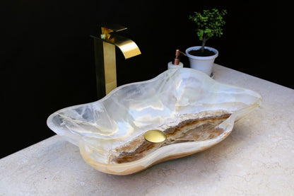 DSO Onyx Stone Vessel Sink | Bathroom Rustic Sink Bowl Sink