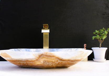 DSO Onyx Stone Vessel Sink | Bathroom Rustic Sink Bowl Sink