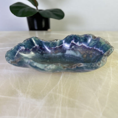 Sky Blue Fluorite Stone Bowl | Decorative Stone Onyx Bowl MFB010