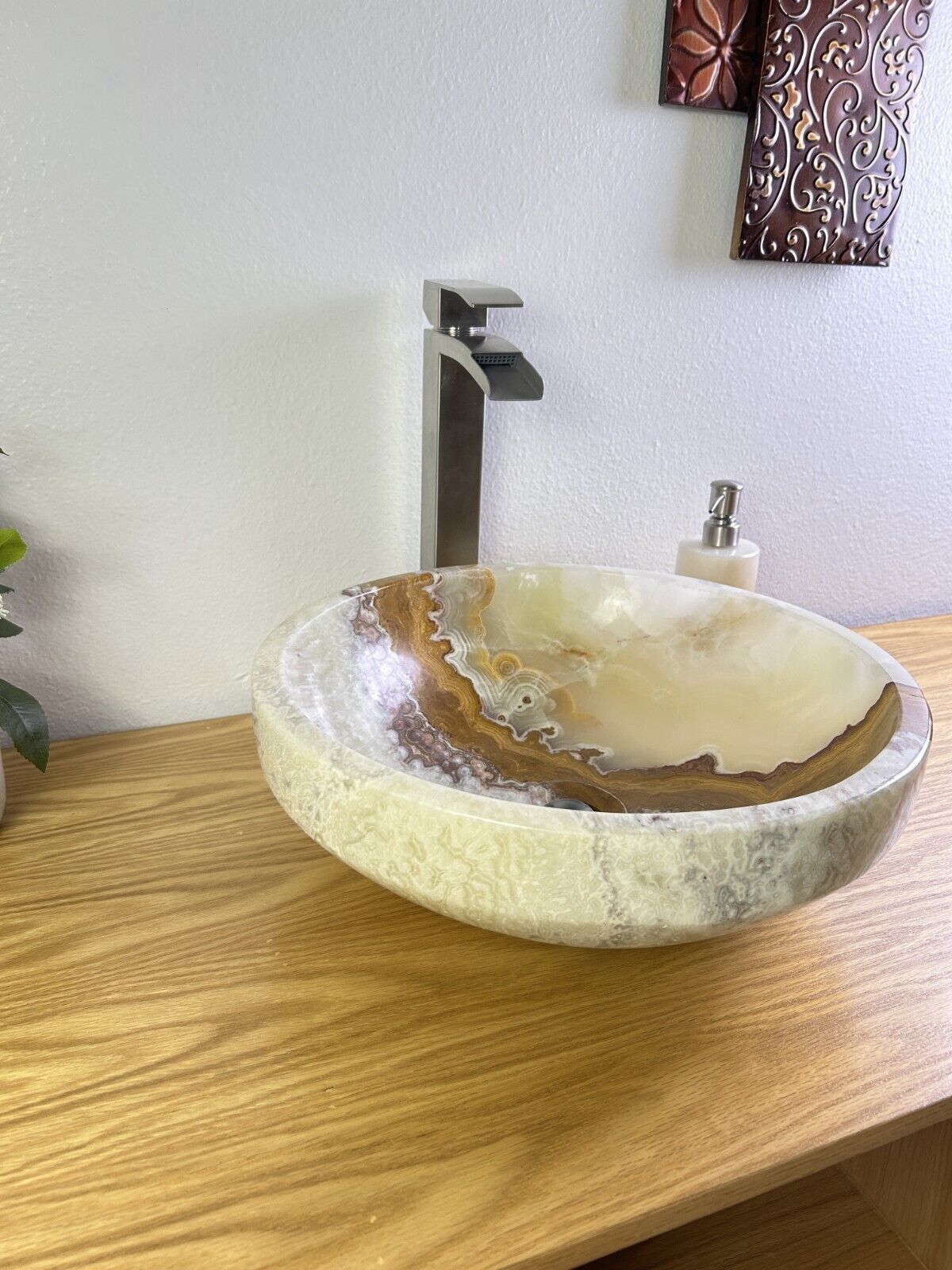 DS GREEN ONYX SINK STONE VESSEL BATHROOM SINK ONYX BOWL VESSEL SINK VANITY SRG03