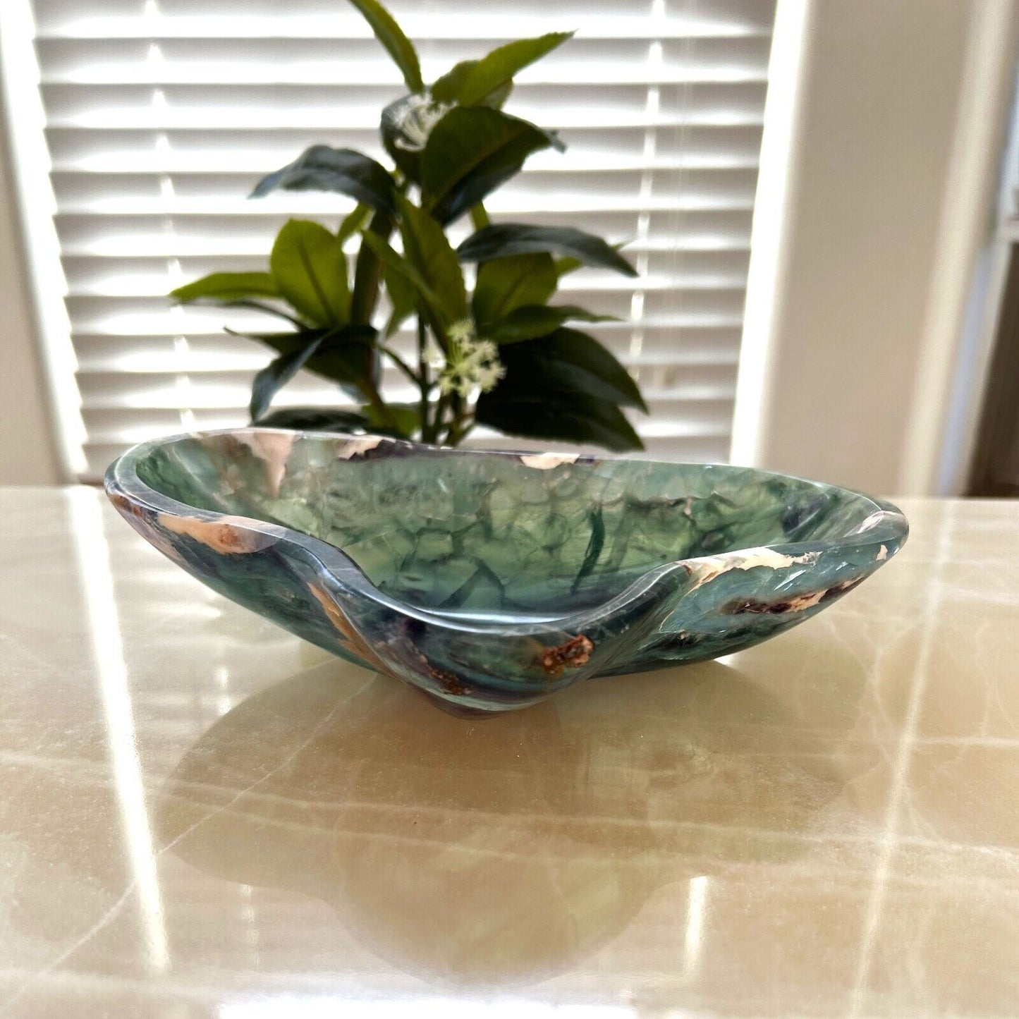 Fluorite Stone Bowl | Small Green Fluorite Bowl | Onyx Centerpiece Bowl MFB05