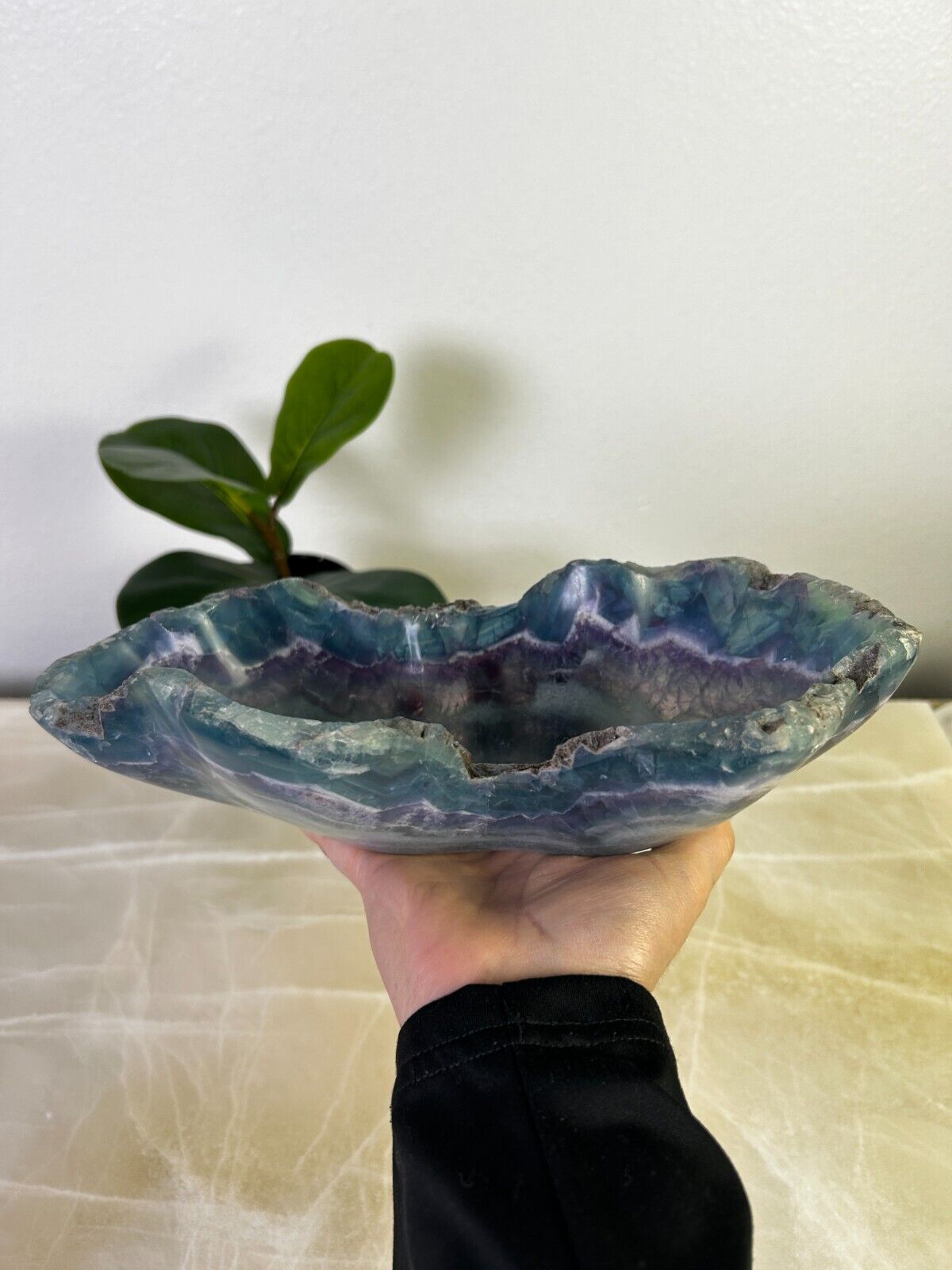 Sky Blue Fluorite Stone Bowl | Decorative Stone Onyx Bowl MFB010