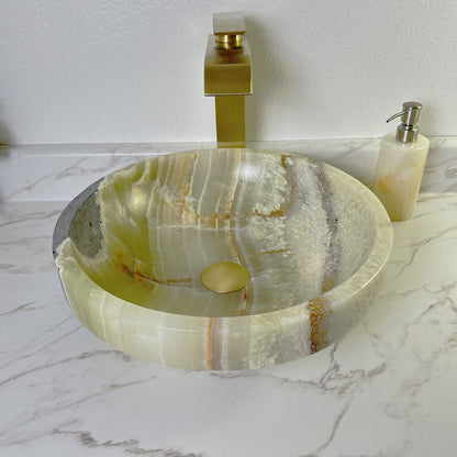 DS GREEN ONYX SINK STONE VESSEL BATHROOM SINK ONYX BOWL VESSEL SINK VANITY SRG02