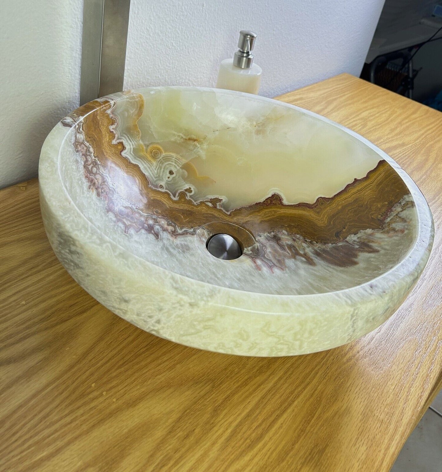 DS GREEN ONYX SINK STONE VESSEL BATHROOM SINK ONYX BOWL VESSEL SINK VANITY SRG03