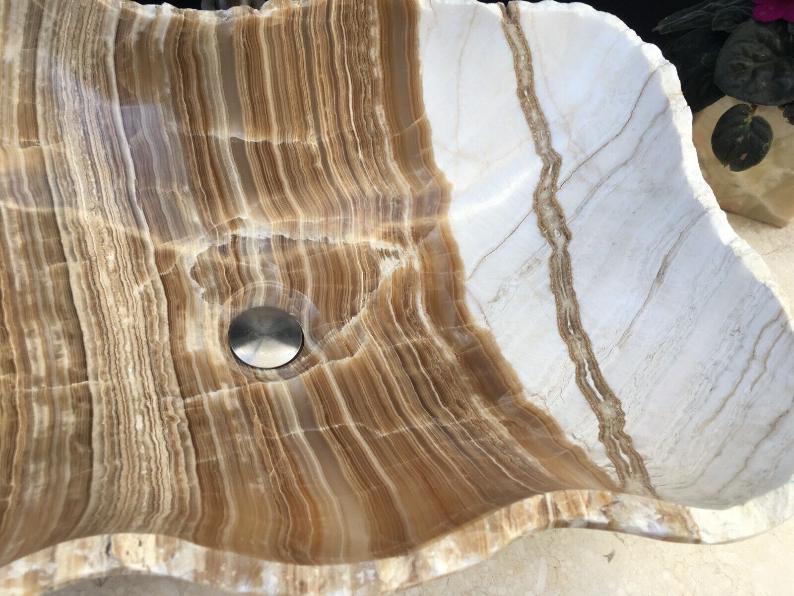 Sink-Rustic | Bathroom Vessel Sink, White Onyx Sink Bowl Stone Sink