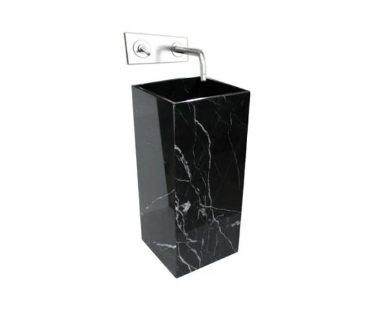 Elegant Black Marble Pedestal Sink Handmade Marble Pedestal Sink Modern Marble Sink Pedestal Sink